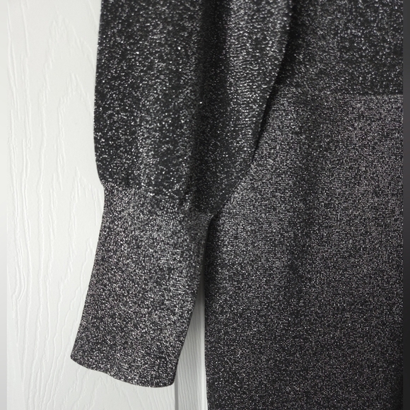 NWOT Michael Kors Gray Metallic Knit Sweater Dress size L - Picture 7 of 14